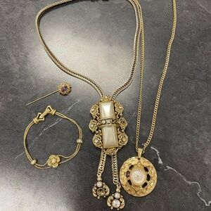 Gold-Toned Vintage Jewelry Bundle